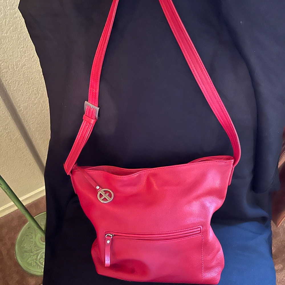 Red Leather Shoulder Bag